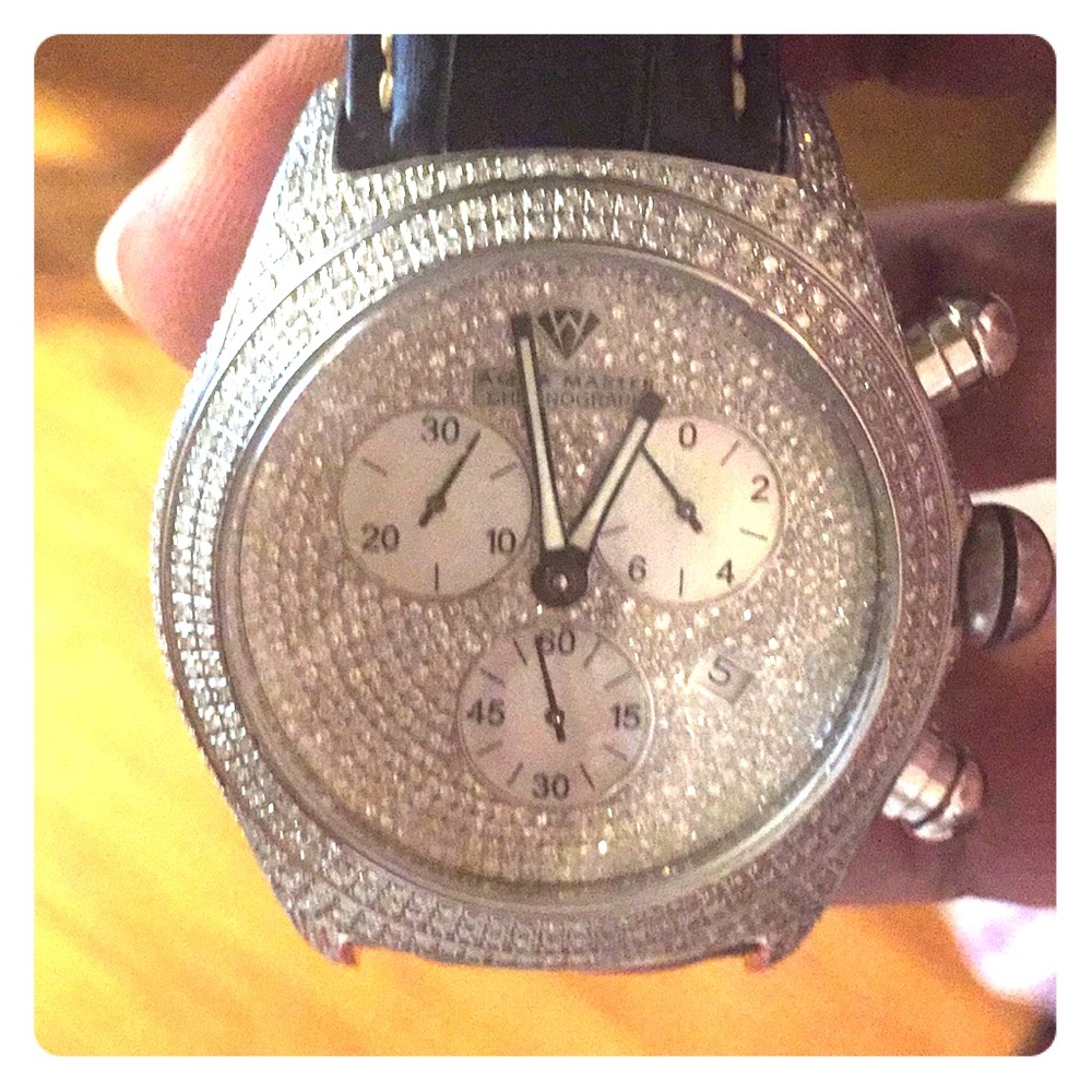 7.5 carat men’s aqua master diamond wrist watch